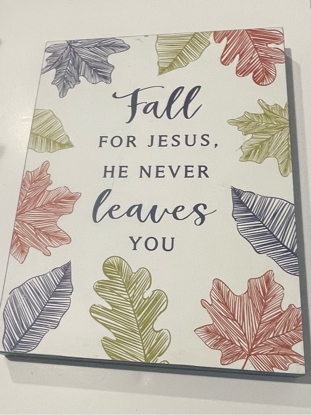 Hobby Lobby Fall for Jesus Leaves Wall Art - Green, Red, Blue
